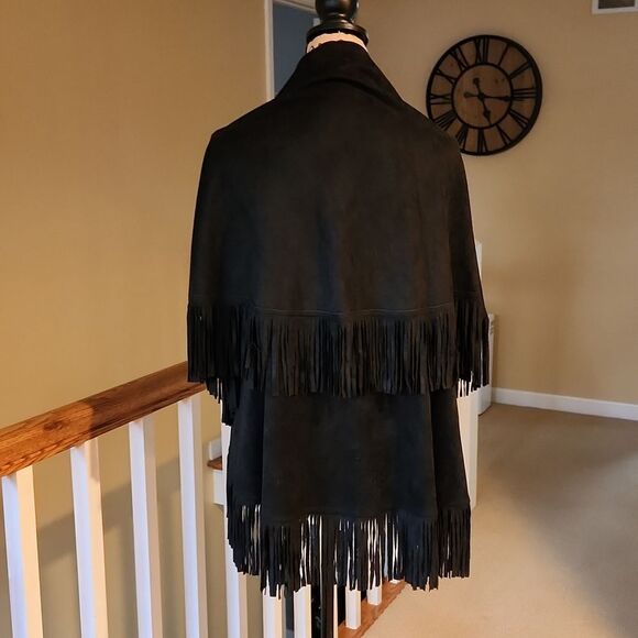 NWOT Fringe Jacket, Lightweight, Black, One Size - Picture 4 of 6
